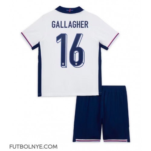 Camiseta Inglaterra Conor Gallagher #16 Primera Equipación para niños Eurocopa 2024 manga corta (+ pantalones cortos)
